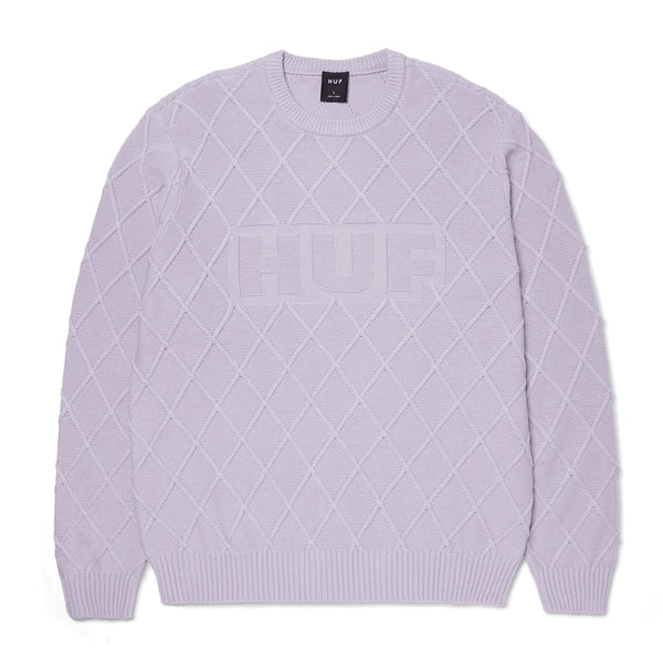 Huf Grid Sweat Crew Sweatshirt - Dust Purple - Streetart.fr
